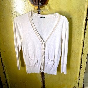 J Crew Heathered cotton button down Sweater